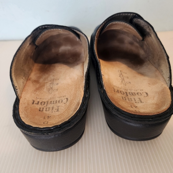 Finn Comfort Company German Made Black Leather Clogs Mens 8/Womens 10.5 - Picture 4 of 8